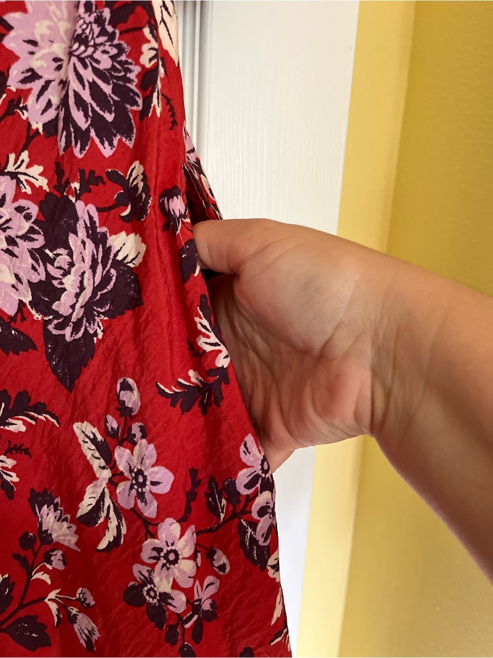 Maeve Red Floral High-Low Midi Dress - Picture 11 of 11